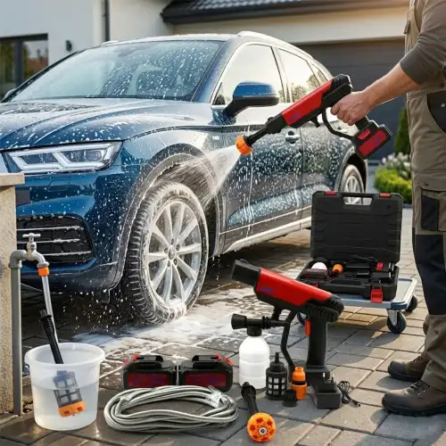 Egonex Ahma A-130 Oto & Araç Yıkama Makinesi ( Şarjlı & Yedek Bataryalı ) (135w & 19000 Rpm) (12000 Mah & 21v)(0.62bar)