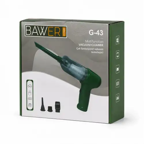 Egonex Bawer G-43 ( Oto Araç ) ( Sarjlı ) El Tipi Basınçlı Hava Üfleme & Süpürge Makine ( 3 Başlık )