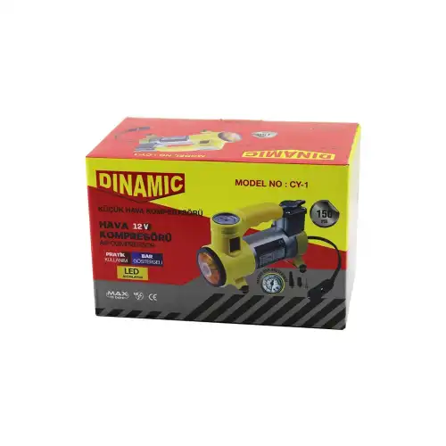 Egonex Dınamıc Cy-1 (oto & Araç) Hava Kompresörü (kamyon & Otobüs) (dc/12v-13.5v & 15amp & 150psı) (bar Gösterge & Led Aydınlatma)