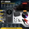 Egonex Yage Ka-841 ( 4ın1 ) Akü Takviyeli Kompresörlü Hava Pompası ( Dijital Ekran ) ( 12v ) ( Akü Takviye & Lastik Şişirme & Powerbank & Fener )